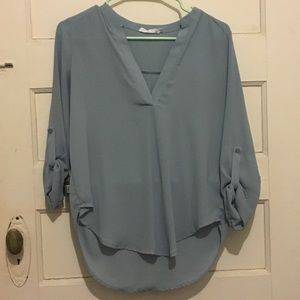 Light blue/gray women's 3/4 sleeve top
